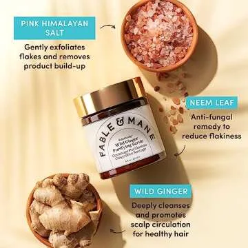 Fable & Mane SahaScalp Wild Ginger Purifying Scalp Scrub. Dry Scalp Treatment, Itchy Scalp Shampoo, Exfoliating Scalp Detox, Itchy Scalp Treatment - Genuine Fable and Mane Scalp Cleanser. 8FL oz