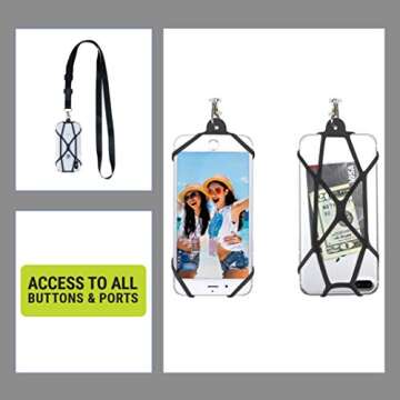 Gear Beast Universal Crossbody Cell Phone Lanyard Compatible with iPhone, Galaxy & Most Smartphones, Phone Case Holder & Cross Body Strap Black