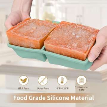 Versatile Silicone Freezer Tray for Easy Soup Portion Control - 2-Pack