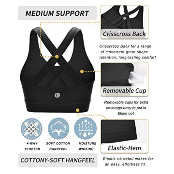 RUNNING GIRL Criss-Cross Sports Bra for Women