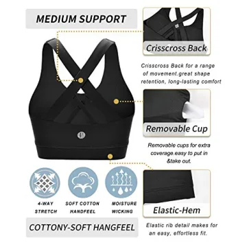 RUNNING GIRL Criss-Cross Sports Bra for Women