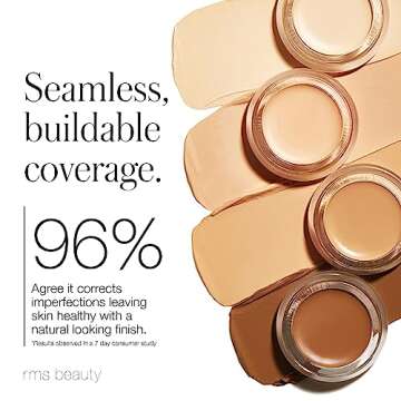 RMS Beauty “Un” Cover-Up Concealer - Organic Cream Concealer & Foundation, Hydrating Face Makeup for Healthy Looking Skin - No.00 (0.2 Ounce)