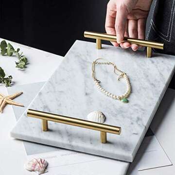 StonePlus Marble Serving Tray with Handles, Elegant & Chic
