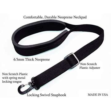 Hot Pink Saxophone Strap with Locking Snaphook for Comfort