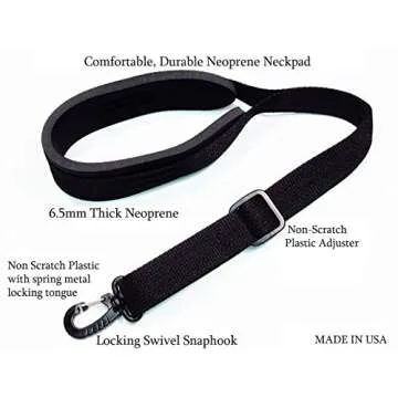 Hot Pink Saxophone Strap with Locking Snaphook for Comfort