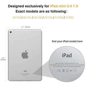 MoKo Case Fit New iPad Mini 5 2019/Mini 4 2015 (5th/4th Generation 7.9 inch), Slim Lightweight Smart Shell Stand Cover with Translucent Frosted Back Protector, with Auto Wake/Sleep,Space Gray