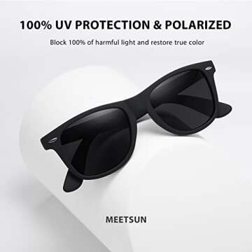MEETSUN Polarized Sunglasses for Men Women Classic Retro Sun Glasses for Driving UV Protection (2 Pa...