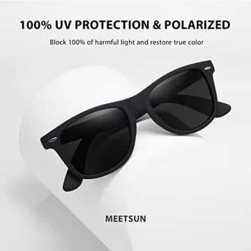 MEETSUN Polarized Sunglasses for Men Women Classic Retro Sun Glasses for Driving UV Protection (2 Pa...