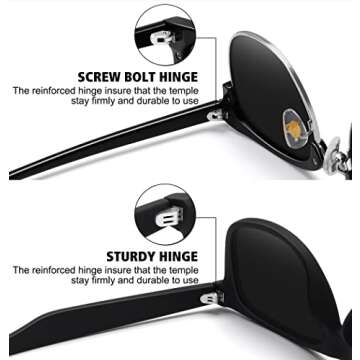 MEETSUN Polarized Sunglasses for Men Women Classic Retro Sun Glasses for Driving UV Protection (2 Pack) Black + Black Silver