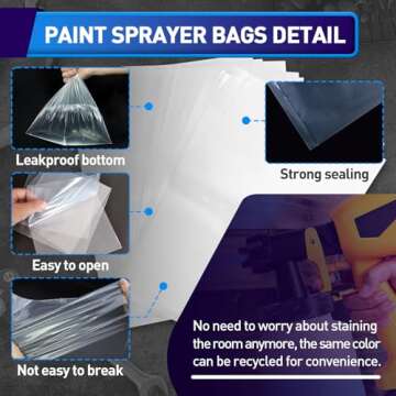 50 Pcs Paint Sprayer Bags for Easy Cleanup and Use