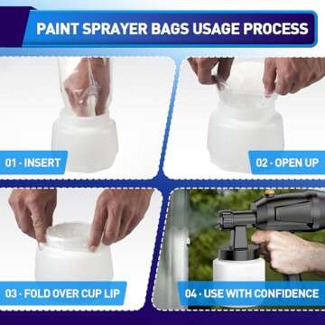 50 Pcs Paint Sprayer Bags for Easy Cleanup and Use
