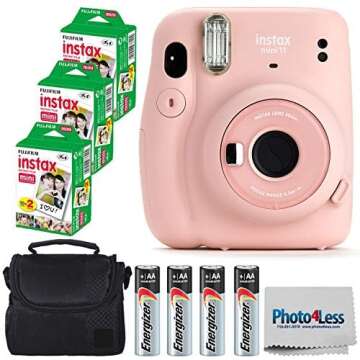 Fujifilm Instax Mini 11 Instant Camera - Blush Pink (16654774) + Fujifilm Instax Mini Twin Pack Inst...