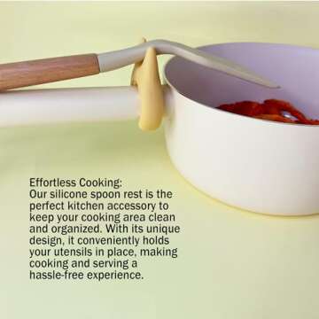 Spoon Rest for Cooking - 2pcs Wok Spatula Holder Silicone Adjustable Kitchen Utensil Rest for Pot Boil Over Spill Stopper Kitchen Gift Gadgets