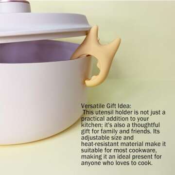 Spoon Rest for Cooking - 2pcs Wok Spatula Holder Silicone Adjustable Kitchen Utensil Rest for Pot Boil Over Spill Stopper Kitchen Gift Gadgets