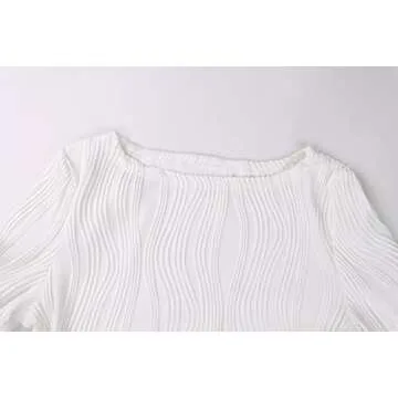 MISSACTIVER Women's Ruched O-Neck Crop T-Shirt - Chic Style