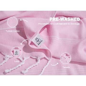 SEEBOTTLE Turkish Beach Towels (71" X 38", 2 Pack), 100% Cotton Large Soft Lightweight and Quick Dry Oversized Stylish for Travel or Pool