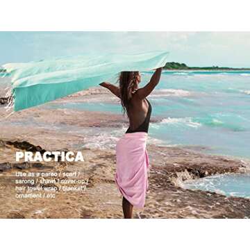 SEEBOTTLE Turkish Beach Towels (71" X 38", 2 Pack), 100% Cotton Large Soft Lightweight and Quick Dry Oversized Stylish for Travel or Pool