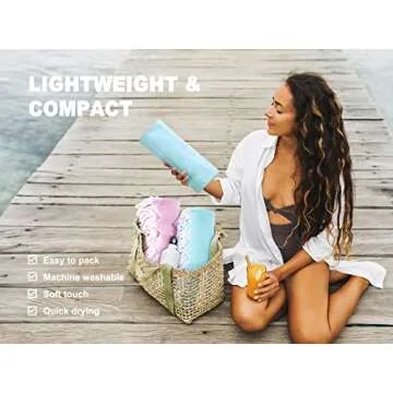 SEEBOTTLE Turkish Beach Towels (71" X 38", 2 Pack), 100% Cotton Large Soft Lightweight and Quick Dry Oversized Stylish for Travel or Pool