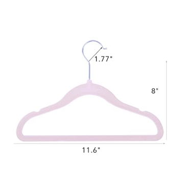 veeyidd Kids Velvet Non-Slip Clothes Hangers 40 Pack Pink