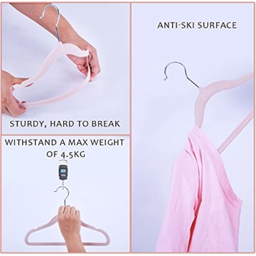 veeyidd Kids Velvet Non-Slip Clothes Hangers 40 Pack Pink