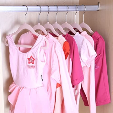 veeyidd Kids Velvet Non-Slip Clothes Hangers 40 Pack Pink