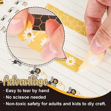 Whaline 12 Rolls Bee Washi Tape - DIY Gold Foil Designs