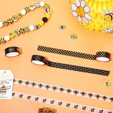 Whaline 12 Rolls Bee Washi Tape - DIY Gold Foil Designs