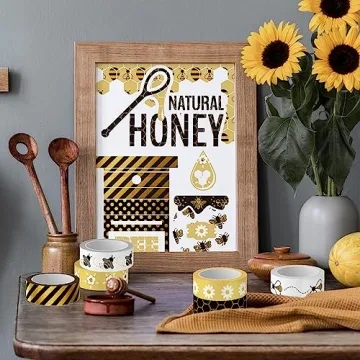 Whaline 12 Rolls Bee Washi Tape - DIY Gold Foil Designs