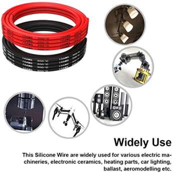 TUOFENG 10 AWG Silicone Wire - High Temp Resistance 20 Feet