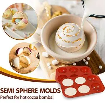 123 Pcs Heart Silicone Molds Set for Chocolate Includes 1x Breakable Heart Mold,2x Cocoa Bomb Molds,1x 8 Cavities Heart Mold,15x Wood Hammers,2x Number and Letter Molds,2x Popsicle Molds,100x Sticks