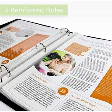 Office Werks 500 Pack of Heavyweight Sheet Protectors, 8.5" X 11" Heavy Duty Clear, Plastic Sheet Sleeves for 3 Ring Binder, Durable Top Loading Paper Protector with Reinforced Holes, Archival Safe