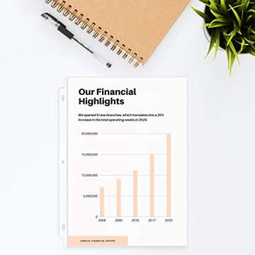 Office Werks 500 Pack of Heavyweight Sheet Protectors, 8.5" X 11" Heavy Duty Clear, Plastic Sheet Sleeves for 3 Ring Binder, Durable Top Loading Paper Protector with Reinforced Holes, Archival Safe