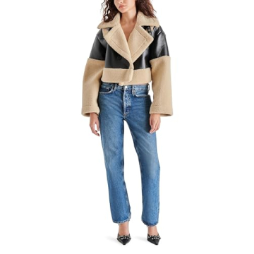 Steve Madden Apparel Women's Alaina Coat - Stylish Black Woven Outerwear