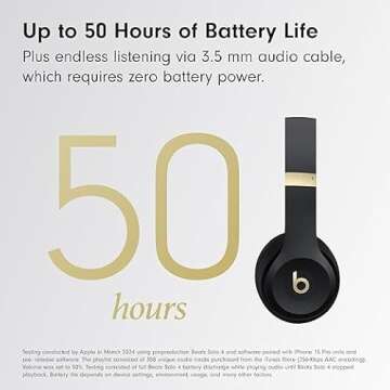 Beats Solo 4 Wireless Bluetooth Headphones - 50 Hours Battery Life