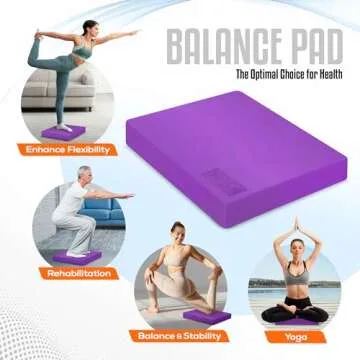 Yes4All Large Foam Balance Pad - Non-Slip, Versatile Exercise Mat