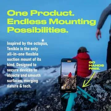 Tenikle® PRO - Flexible Tentacle Tripod for Mobile Phone and Action Camera GoPro, Insta360, DJI Osmo, As Seen on Shark Tank, Bendable Suction Cup Camera Mount & Holder, iPhone & Android Compatible