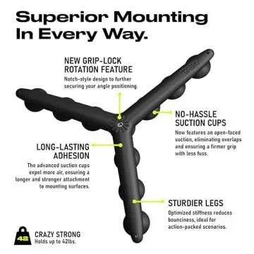 Tenikle® PRO - Flexible Tentacle Tripod for Mobile Phone and Action Camera GoPro, Insta360, DJI Osmo, As Seen on Shark Tank, Bendable Suction Cup Camera Mount & Holder, iPhone & Android Compatible