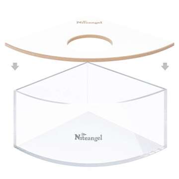 Niteangel Animal Sand-Bath Box - Acrylic Critter's Sand Bath Shower Room & Digging Sand Container for Hamsters Mice Lemming Gerbils or Other Small Pets (Triangle, White)