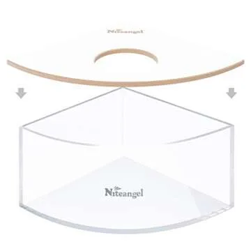 Niteangel Animal Sand-Bath Box - Acrylic Critter's Sand Bath Shower Room & Digging Sand Container for Hamsters Mice Lemming Gerbils or Other Small Pets (Triangle, White)