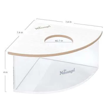 Niteangel Animal Sand-Bath Box - Acrylic Critter's Sand Bath Shower Room & Digging Sand Container for Hamsters Mice Lemming Gerbils or Other Small Pets (Triangle, White)