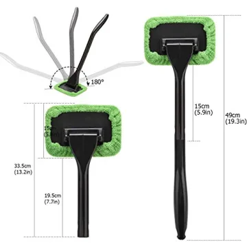 XINDELL Windshield Cleaner with Detachable Handle & Microfiber Pads