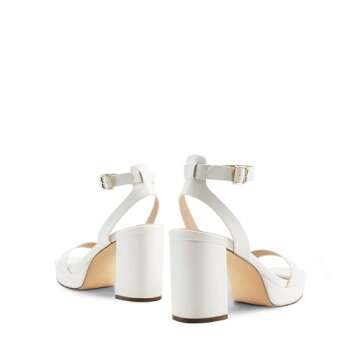 DREAM PAIRS Platform Heels for Women High Block Chunky Open Toe Ankle Strap Heels Fashion Wedding Party Evening Prom Dance Dress Pump Sandals Shoes,Size 8.5,White-PU,SDHS2420W