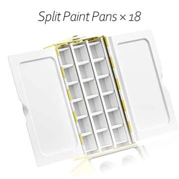 Mtaigdiec Watercolor Palette with 18 Pans & Water Bottle