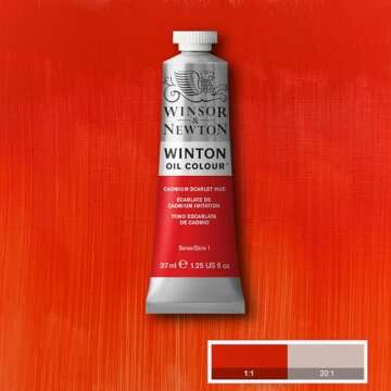 Winsor & Newton Winton Oil Color, 37ml (1.25-oz) Tube, Cadmium Scarlet Hue