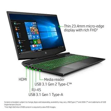 HP Pavilion Gaming 15-Inch Laptop, Intel Core i5-9300H, NVIDIA GeForce GTX 1650, 12GB RAM, 256GB SSD, Windows 10 (15-dk0041nr, Black)
