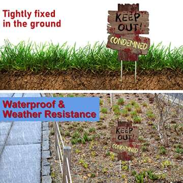 GABOSS Halloween Beware Signs for Outdoor Spooky Decor