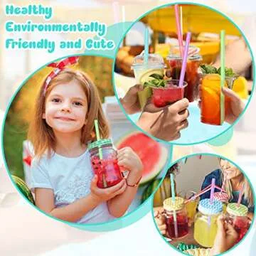 Meanplan 4 Sets Silicone Straws with Case Reusable Silicone Foldable Portable Drinking Straw Set for Party Travel Cold or Hot with 4 Carry Case, 4 Cleaning Brushes 7 5/7 Inch Long (Classic Color)