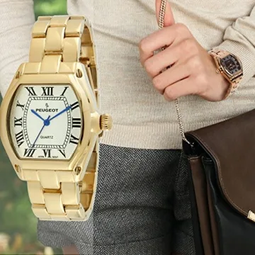 Elegant Peugeot Women's Tank Dress Watch with Roman Dial