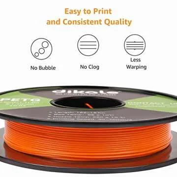 Dikale PETG 3D Printer Filament Bundle with 10 Vibrant Colors