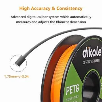 Dikale PETG 3D Printer Filament Bundle with 10 Vibrant Colors
